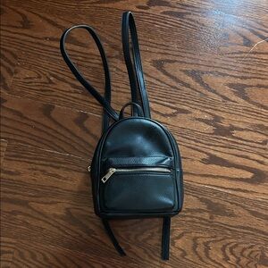 Forever 21 Black Faux Leather Backpack